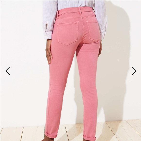 Loft High Rise Skinny Jeans Peach Pink 